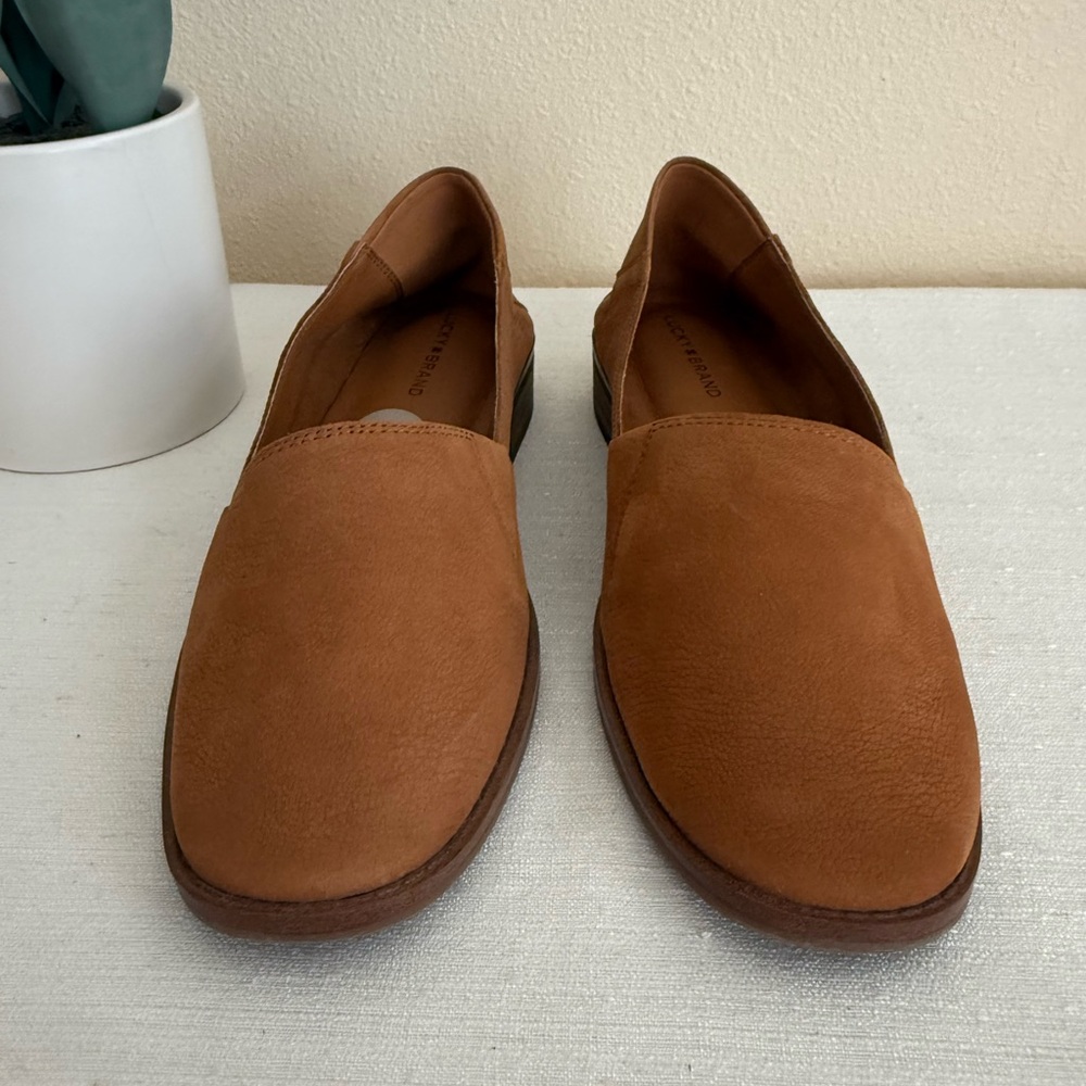 Lucky Brand Harping Brown Tan Nubuck Two Way Casual Flats - Picture 5 of 13